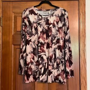 LOGO watercolor floral tunic top